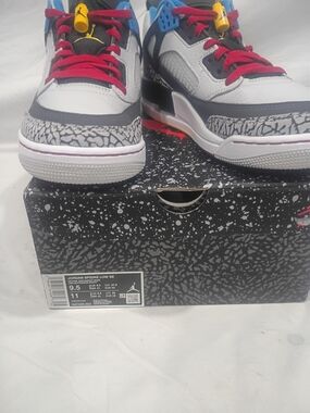 Nike Kids Sneakers White Gray Blue with Red Laces